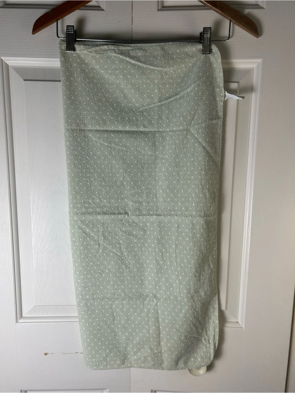 Parent's Choice Green White Polka Dots Baby Receiving Blanket Thin Flannel